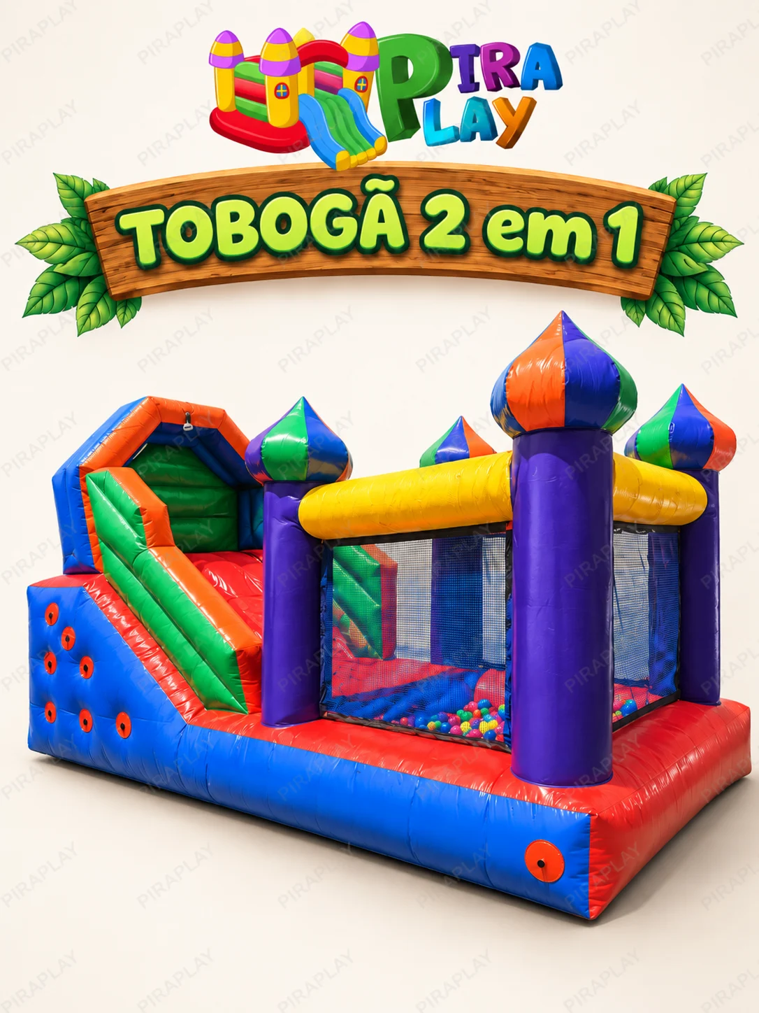 Tobogã 2 X 1 Com Piscina de Bolinhas